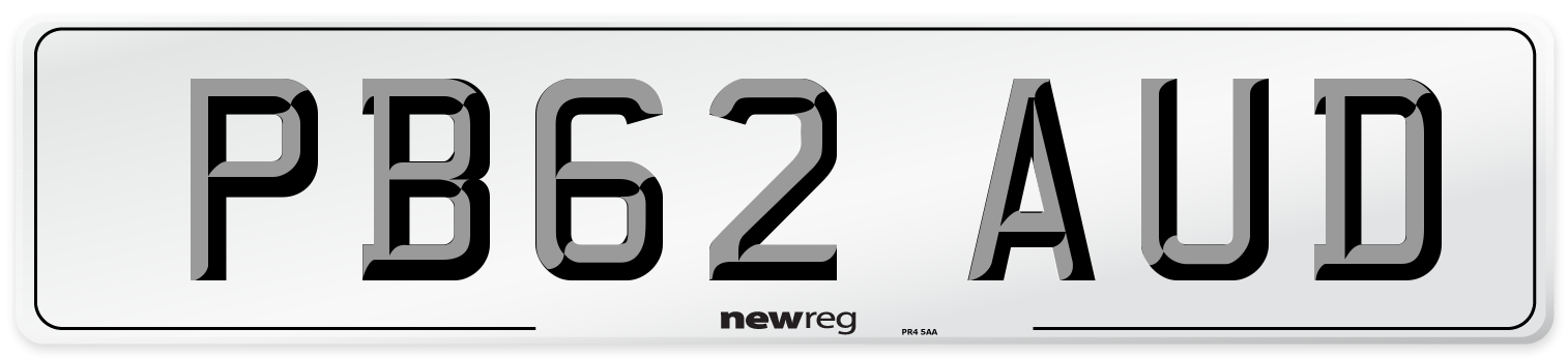 PB62 AUD Number Plate from New Reg